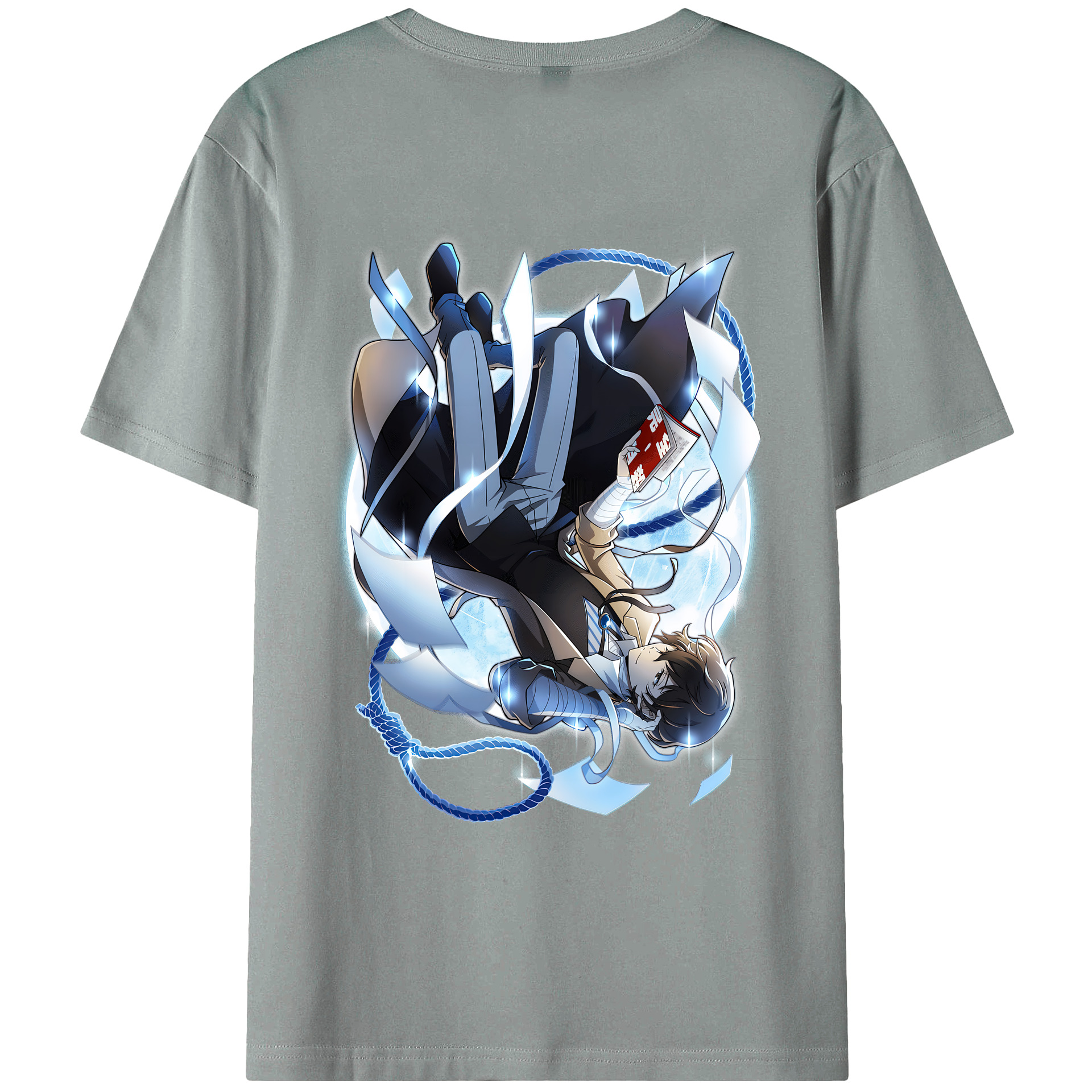 （画像用） 文豪ストレイドッグス Bungo Stray Dogs 綿100％ メンズ半袖Tシャツ（バックプリント） 通気性